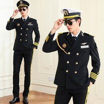 Mens American seafarer yacht work clothes spring and autumn crew crew suit suit suit seaman dress show