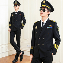 Aircraft captain uniform suit male and fewer pilot suit of the annual meeting hosts show aviation school repair coat