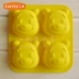 4 khuôn phim hoạt hình silicone thậm chí nhiệt độ cao bánh trung thu thạch bánh pudding khuôn nướng bánh hấp trái tim hấp lò - Tự làm khuôn nướng khuon banh bao Tự làm khuôn nướng