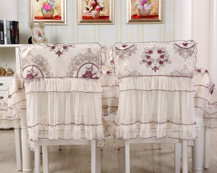 Khăn trải bàn nông thôn hình chữ nhật bảng ghế vải đệm ghế bìa vải set ren ghế đặt bàn cà phê ghế ăn tập Châu Âu mẫu khăn trải bàn hội nghị