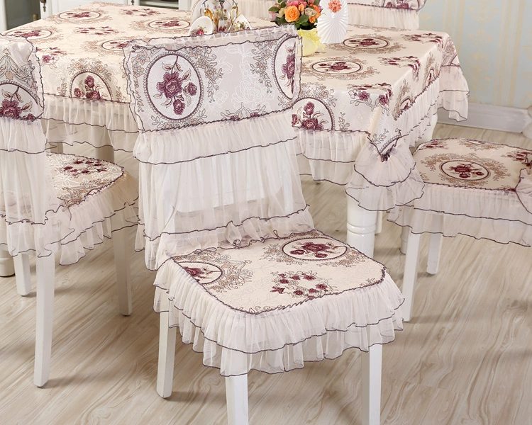 Khăn trải bàn nông thôn hình chữ nhật bảng ghế vải đệm ghế bìa vải set ren ghế đặt bàn cà phê ghế ăn tập Châu Âu khăn trải bàn ghế gỗ