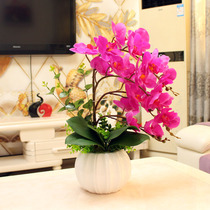 PU feel simulation flower Phalaenopsis set living room fake flower home accessories decoration flower table with floral glue