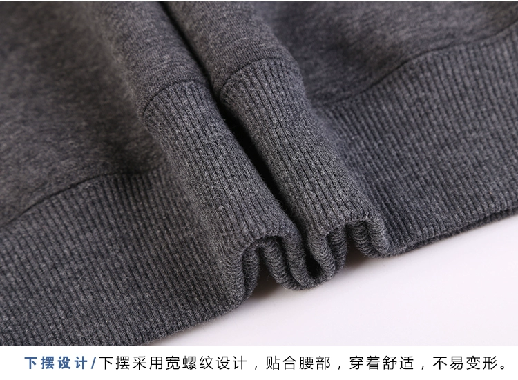 Áo len nam cộng với nhung dày Áo len nhiệt mùa đông cộng với phân bón để tăng vòng cổ áo thun dài tay chất béo áo nam đẹp