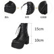 New lolita short boots anime punk style lace-up sponge cake thick-soled short boots plum bottom 8438