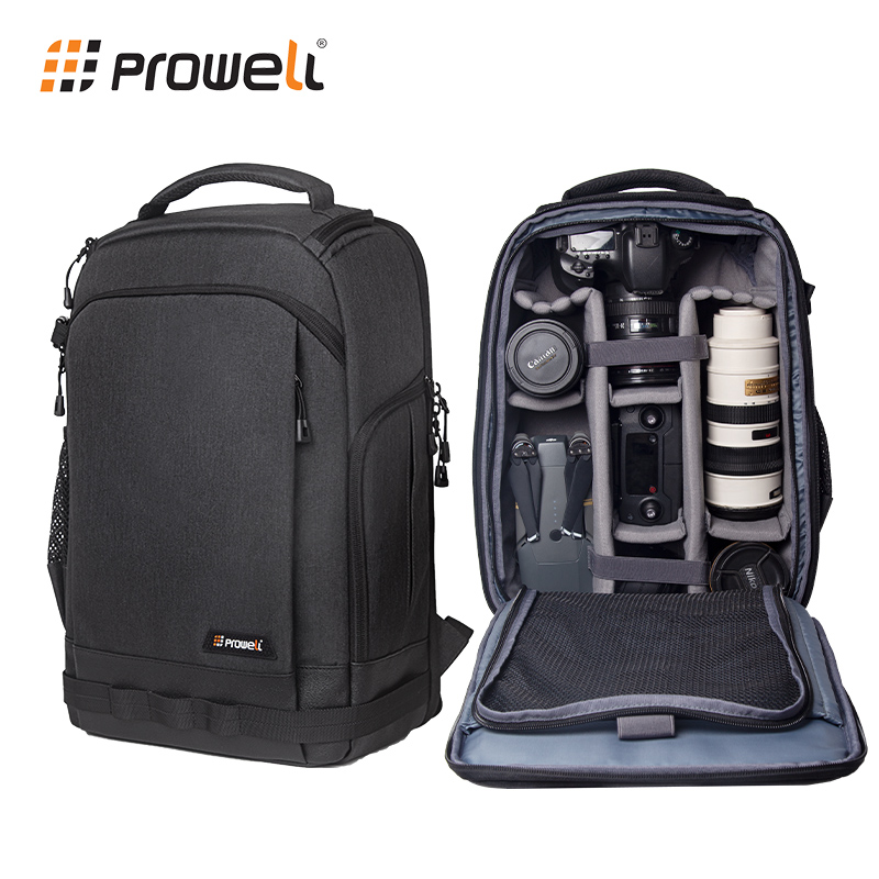 Prowell カメラバッグ ショルダー 大容量 一眼レフカメラバッグ 多機能 防水 ドローン カメラ一体型バッグ