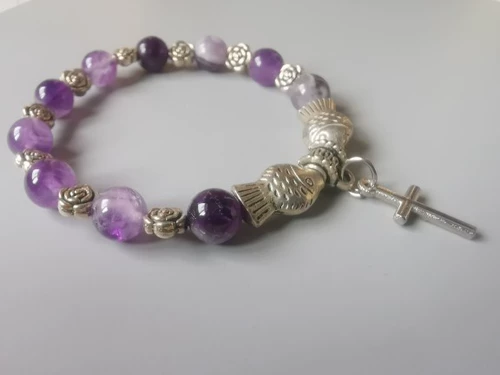 Бутик по внешней торговле натуральные аметист тибетские серебряные рыбы роза Розовая роза