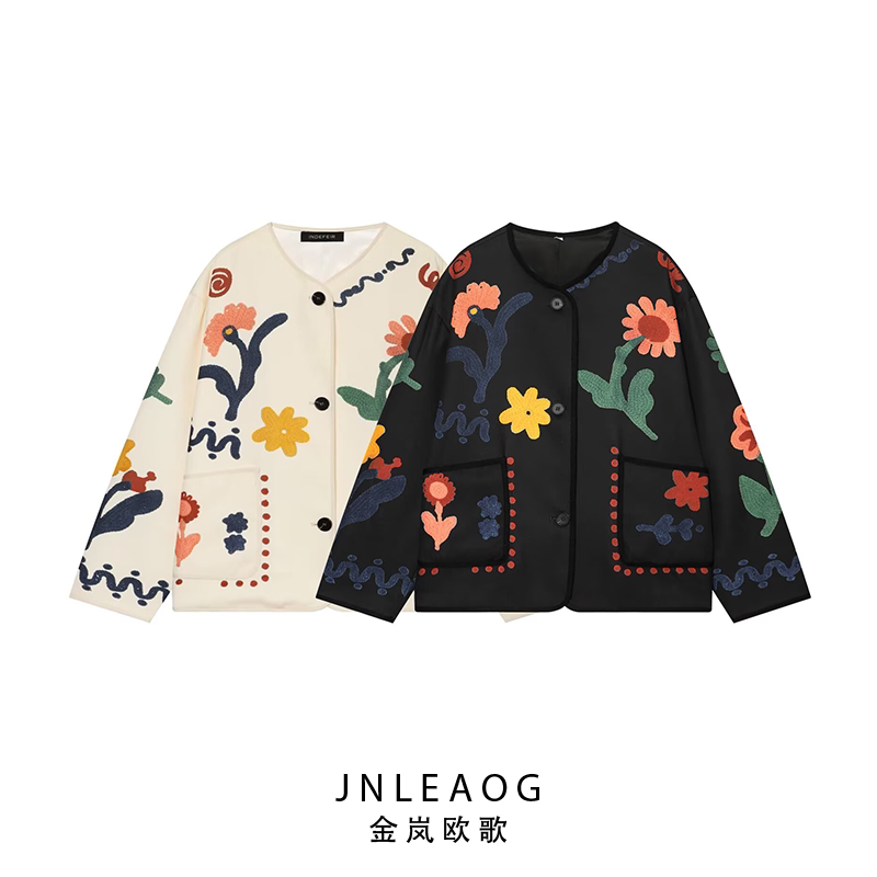 Jnleaog Autumn New Women's Clothing European and American Style Fashionable Versatile Floral Print Jacket 3046250 Jnleaog Autumn New Women's Clothing European and American Style Fashionable Versatile Floral Print Jacket 3046250