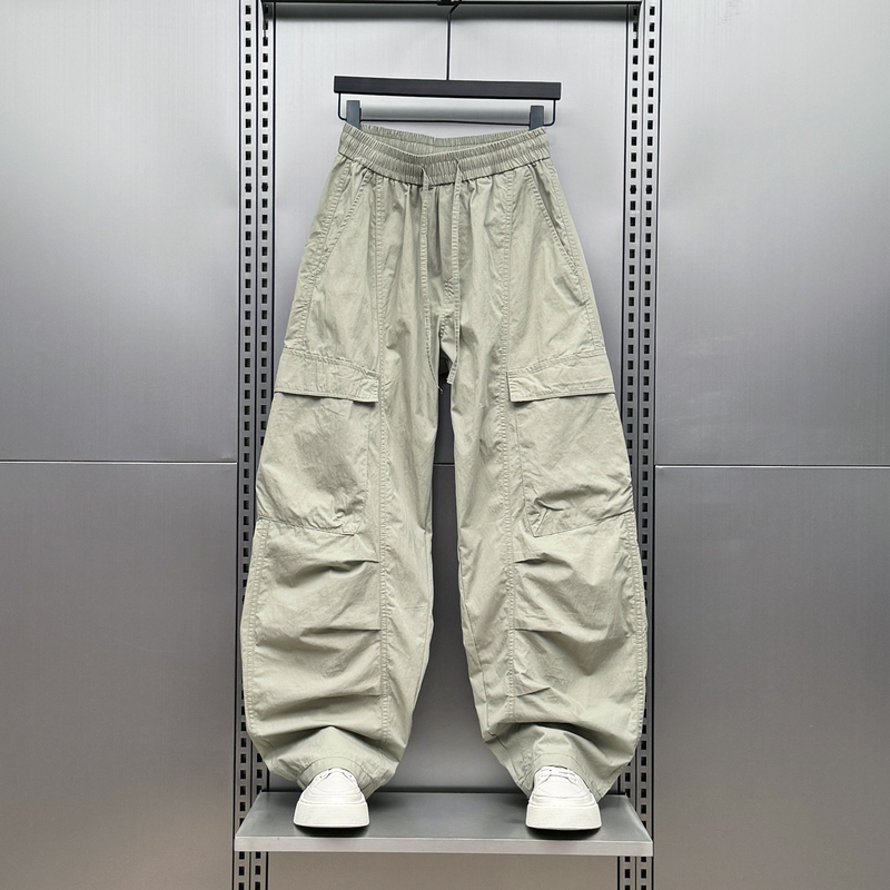 Workwear Style Wide-Leg Pants for Men, Summer Thin Loose Breathable Casual Long Pants, Straight-Leg Plus-Size Work Pants for Men