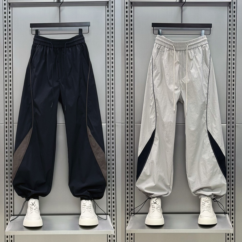 Trendy Patchwork Color-Blocking Quick-Dry Casual Pants for Men 2026 Summer Thin Loose Jogger Straight-Leg Sports Style Long Pants for Men Trendy Patchwork Color-Blocking Quick-Dry Casual Pants for Men 2026 Summer Thin Loose Jogger Straight-Leg Sports Style Long Pants for Men