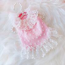 New Loving Little Fairy Lace Dress Pooch Teddy Bibear Yoke Summer Clothes Pet Dress