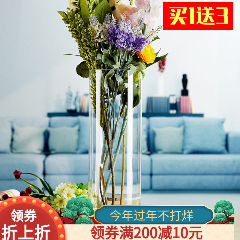 King Size Transparent Glass Vase Decoration Living Room Floral