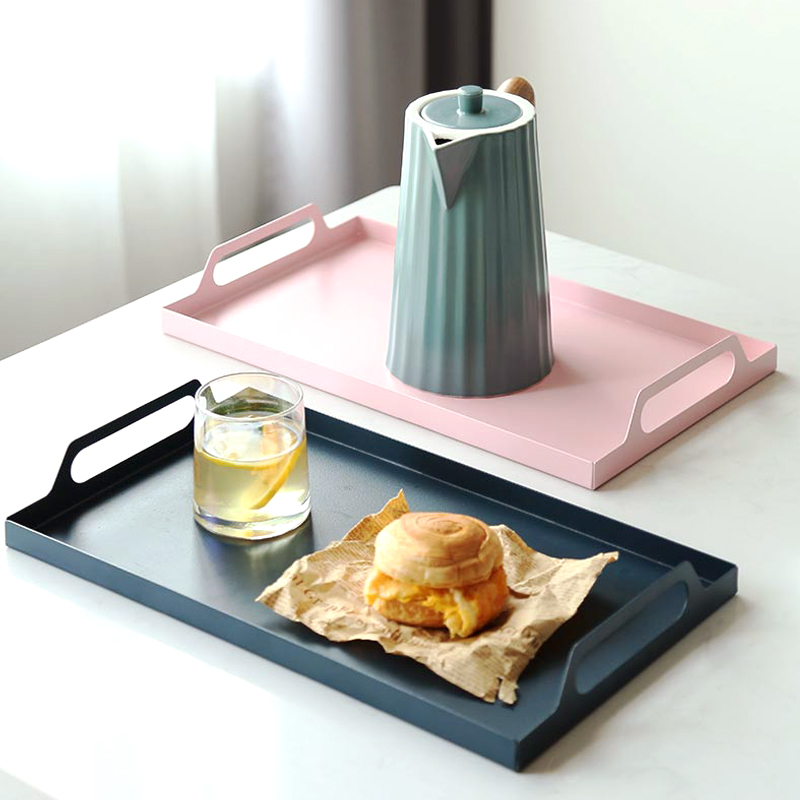 Debatable rectangular containing iron art Nordic style Living room Commercial fruit Home Tea Cup Tray Tea Set Water Cup
