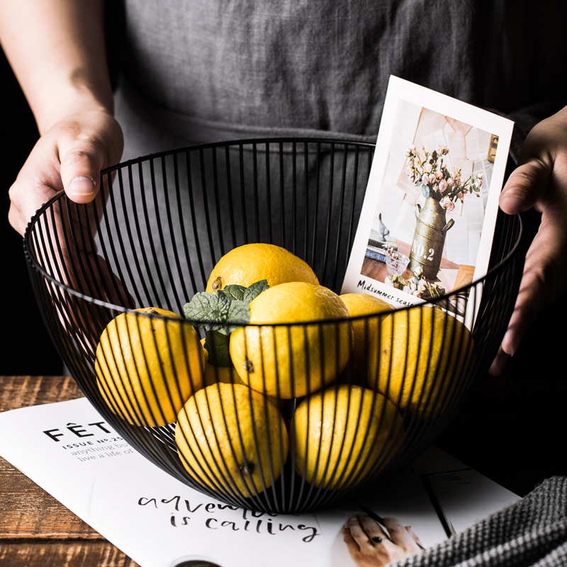 Fruit Pan Nordic Ins Home Iron Art Fruit Basket Brief Eurostyle Fruit Pan Creative Modern Living Room Tea Table Water Fruit Basket