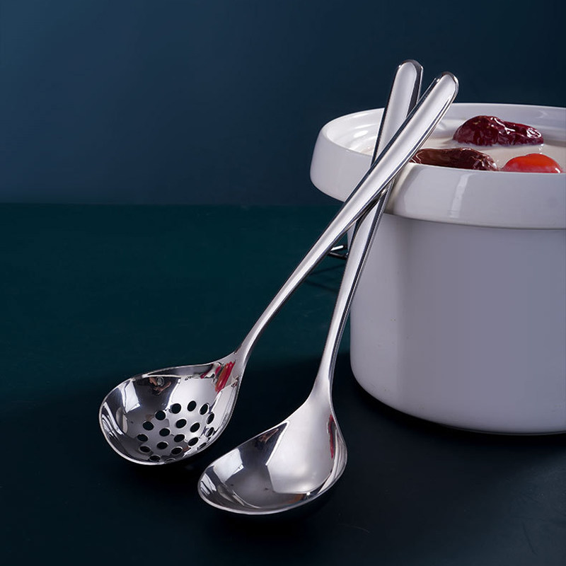 Spoon 304 stainless steel deepening and thickening household drinking spoon big round spoon spoon porridge spoon small spoon serving spoon