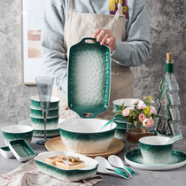 Glazed down colour cutlery suit bowls trays Home Ideas 2 One 6 people Eat Nordic Style Day Style Delicate Bowl plate Composition