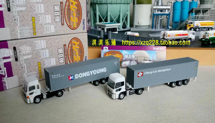 Модель машины tomytec㊣1：150n型 集装箱货柜车第8弹10款  2款套装