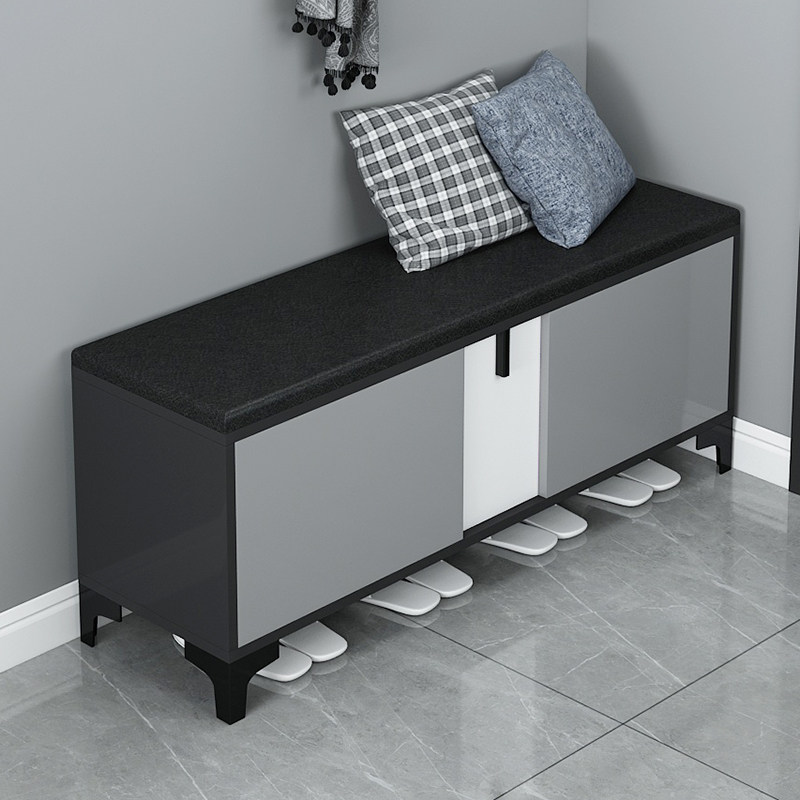 Changing shoes stool Home doorways Sitting Shoes Cabinet Integrated Into Door Soft Bag Cushions Nordic Light Lavish Storage Wearing Shoes Stool