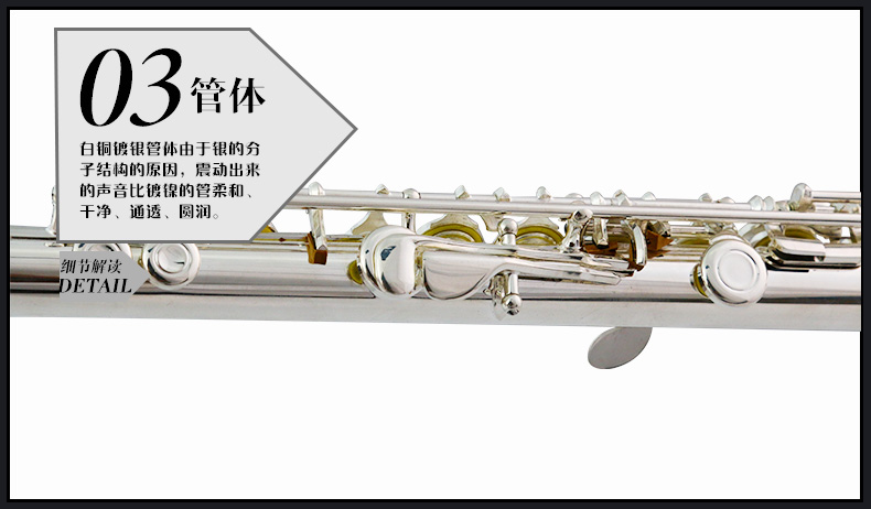 Murphyt mạ bạc sáo sáo sáo nhạc cụ chính hãng 16 lỗ 17 lỗ đóng lỗ C điều chỉnh sáo bạc / miễn phí vận chuyển - Nhạc cụ phương Tây kèn trumpet