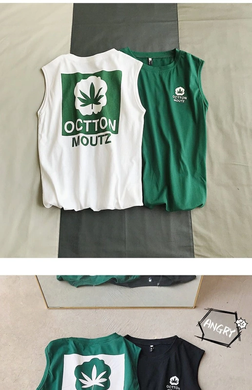 Vest nam xu hướng cá tính thương hiệu xu hướng lỏng lẻo của nam - Áo vest cotton áo thun nam cotton