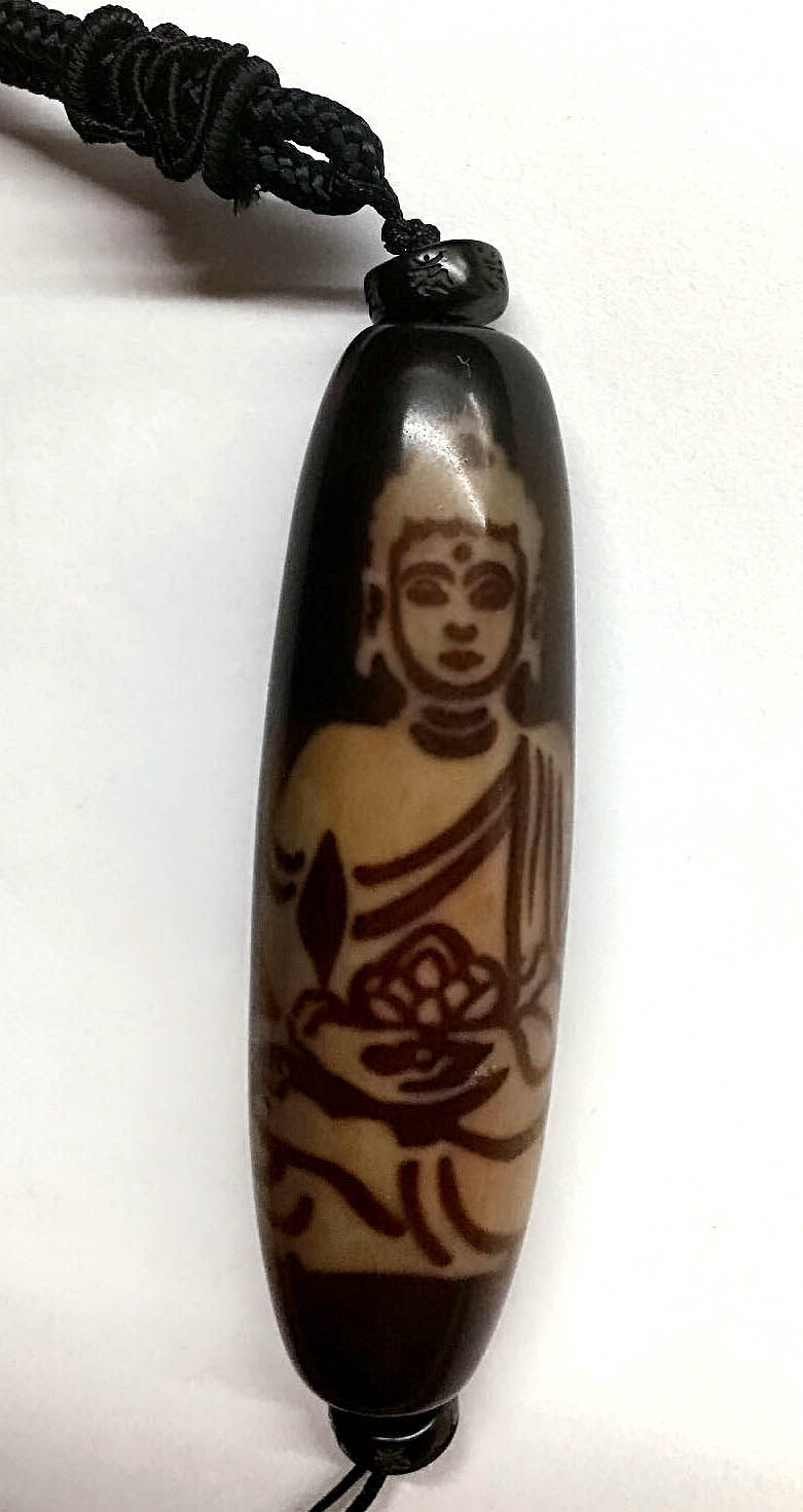 Tianzhu old material Buddha statue pendant with six-word Daming spell accessories 2 x 7 meters