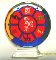 8cm six-character big Ming curse ornaments sunflower crystal ornaments