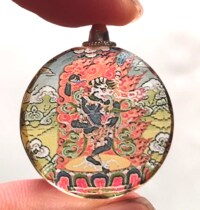 Lion face Dakini has a diameter of 2 5cm pendant