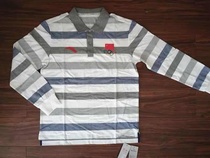 ANTA ANTA Sponsored 2012 London Chinese Delegation National Team Gray Cross Striped Long Sleeve Polo Shirt