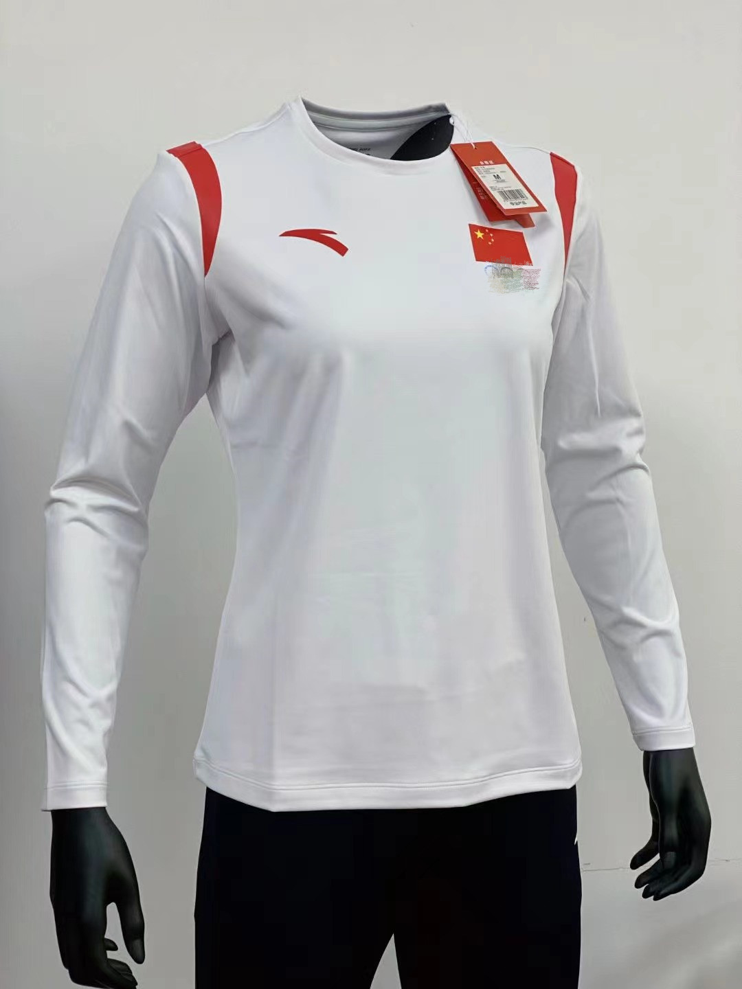 ANTA Anta 2022 Beijing Chinese national team athletes with the same paragraph men's and women's national flag long-sleeved sports T-shirt