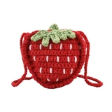 Милая вязаная сумка ручной работы, маленькая небольшая дизайнерская плетеная трикотажная клубника, сумка для телефона, DIY