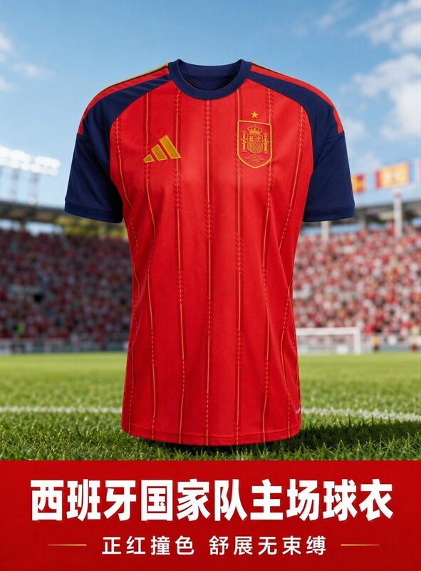 Adidas Spanish National Team Usa-Canada-Mexico World Cup Home Football Jersey Fan Edition Men's Jn4390 Adidas Spanish National Team Usa-Canada-Mexico World Cup Home Football Jersey Fan Edition Men's Jn4390