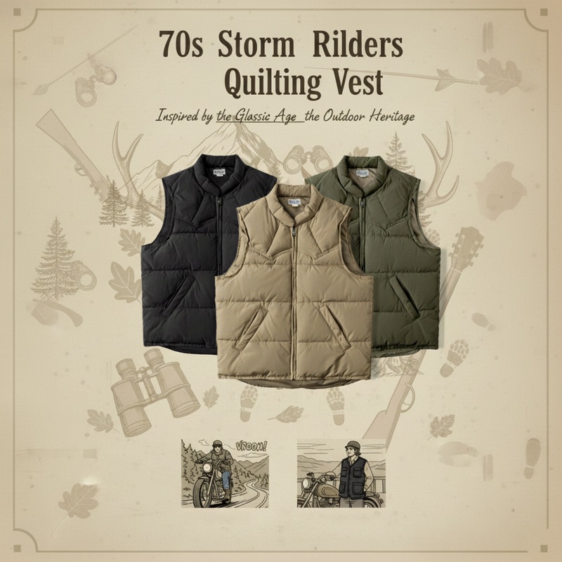 Non Stock Men's Outdoor Vintage Quilted Washed Cotton Vest Winter Warm Padded Windproof Thick Vest