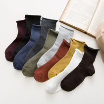 Japanese GP socks womens mid-tube socks crimped Japanese pile socks womens summer ins tide socks student thin section