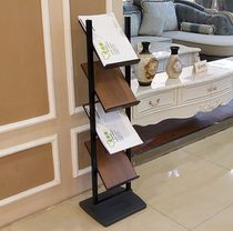 Woody Newsmagazine Information Show Shelf Propaganda Single Foldout Colorful Page Bank Mall dedicated multi-story book shelf