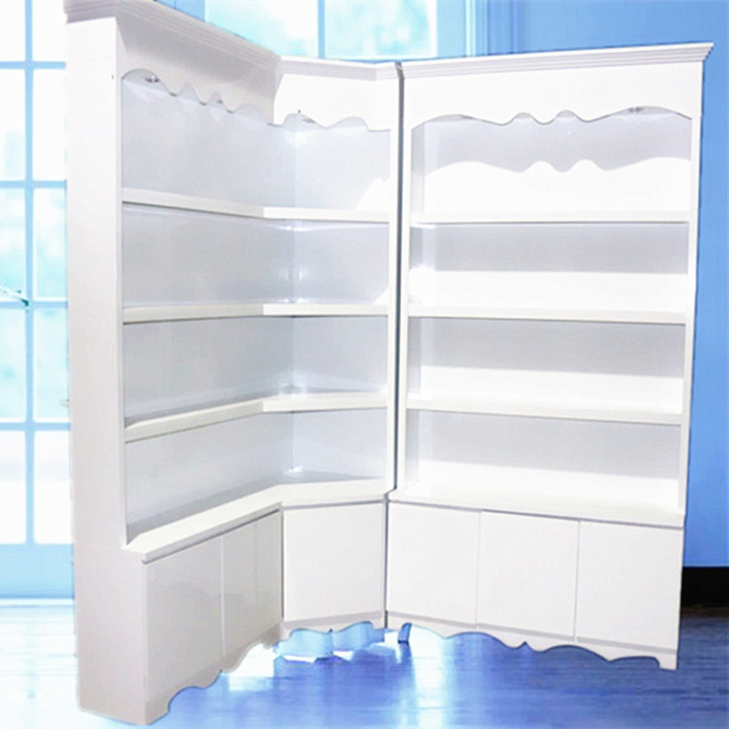 Wooden paint European bag cosmetic showcase boutique shelf beauty salon store container corner display cabinet