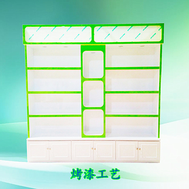 Green paint European bag cosmetics showcase beauty salon skin care product store shelf light box jewelry display counter