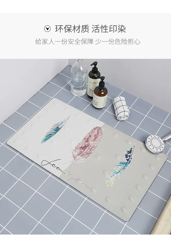 Thảm phòng tắm với vòi hút tắm phòng tắm hộ gia đình chống vỡ sàn mat phòng tắm nhà vệ sinh cửa phim hoạt hình thảm sàn - Thảm sàn miếng xốp trải sàn