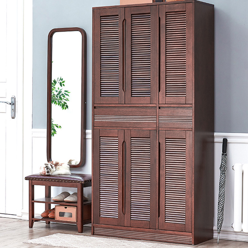 Love Must Doorway Shoe Cabinet Solid Wood Home Large Capacity Minimalist Modern Genguan Cabinet Balcony Containing Cabinet American High Cabinet