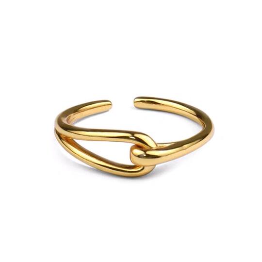 Tie a knot, irregular knotted open ring, female ins cold style index finger ring design niche couple ring