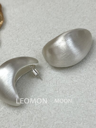 High version LISAWANG same style glossy brushed earrings European and American style high-end arch earrings earrings