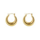 Must-Have European and American Style Brass Gold-Plated Oval Earrings, Ins Cool Hip-Hop Fashionable Personality Hollow Hoop Earrings