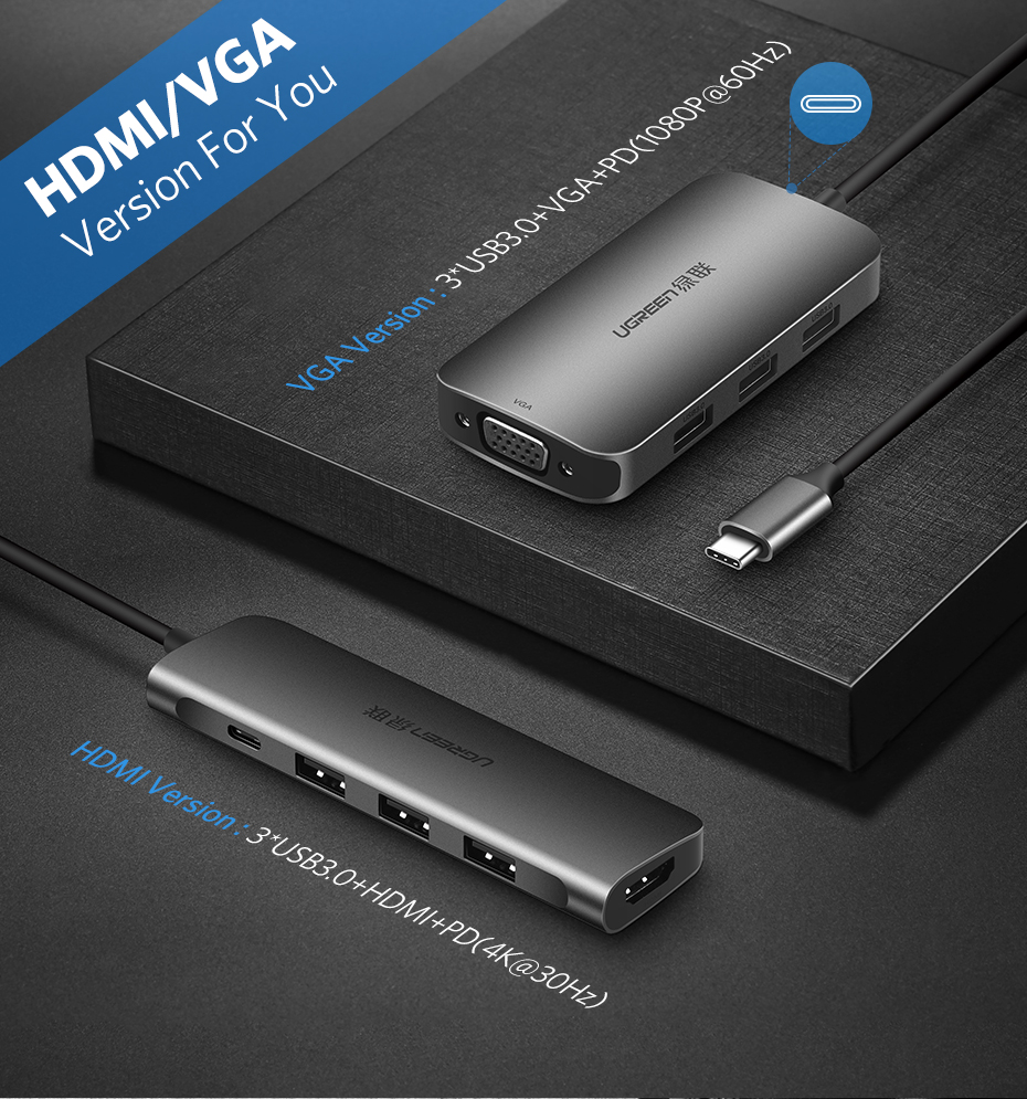 USB-хаб ugreen usb c hub usb-c to 3.0 hub hdmi thunderbolt 3 adapter USB-хаб ugreen usb c hub usb-c to 3.0 hub hdmi thunderbolt 3 adapter