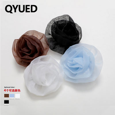 Corsage three-dimensional rose bud buckle needle anti-shedding polyester accessory material, fashionable and light luxury plant and floral clothing decoration