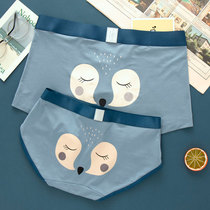 Hipster couple underwear cotton cute cartoon fashion brand men and women underwear underpants personality creative set couple