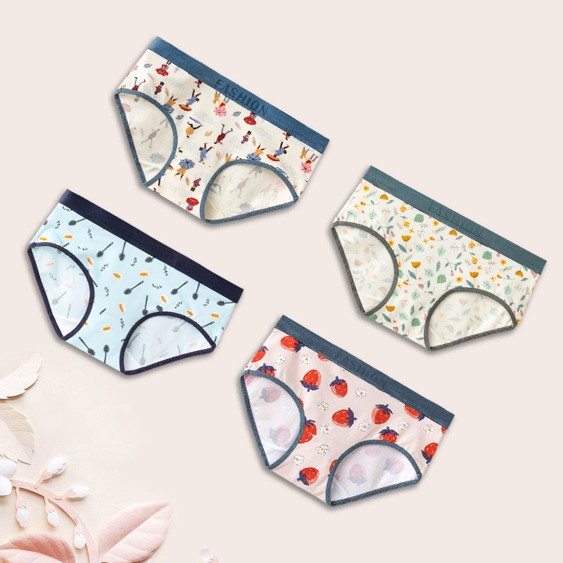 Chiang Bant Underpants Woman Modale Pure Cotton Girl's Day Department Wide side mid-waist breathable New ins little fresher cartoon