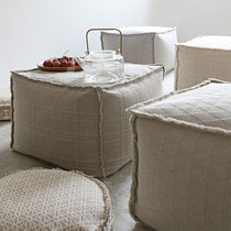 Washable Chinese-style Japanese-style wabi-sabi B&B model room bay window cotton and linen futon pouf cushion soft bag coffee table bean bag