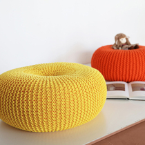 Flush simple European and Nordic hand-woven childrens cotton rope pouf tatami futon foot rest shoe stool sofa cushion