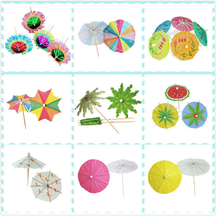 Disposable small umbrella stick flower paper umbrella stick bar catering supplies cocktail stick cake drink dish decorative dessert