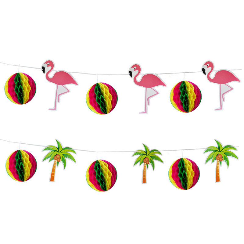 INS Wind Fire Birds Themed Birthday Party Adult Cellular ball Paper Ball Flower String Flag Hanging Decoration Accessories