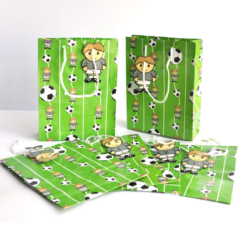Green Football themed children boys birthday party giftsBag bag cartoon bag bag
