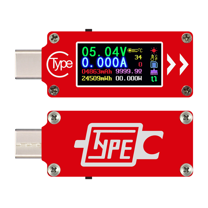 Rueden TC64 color screen PD Quick charge detection Type-C voltage current meter capacity temperature measurement tester